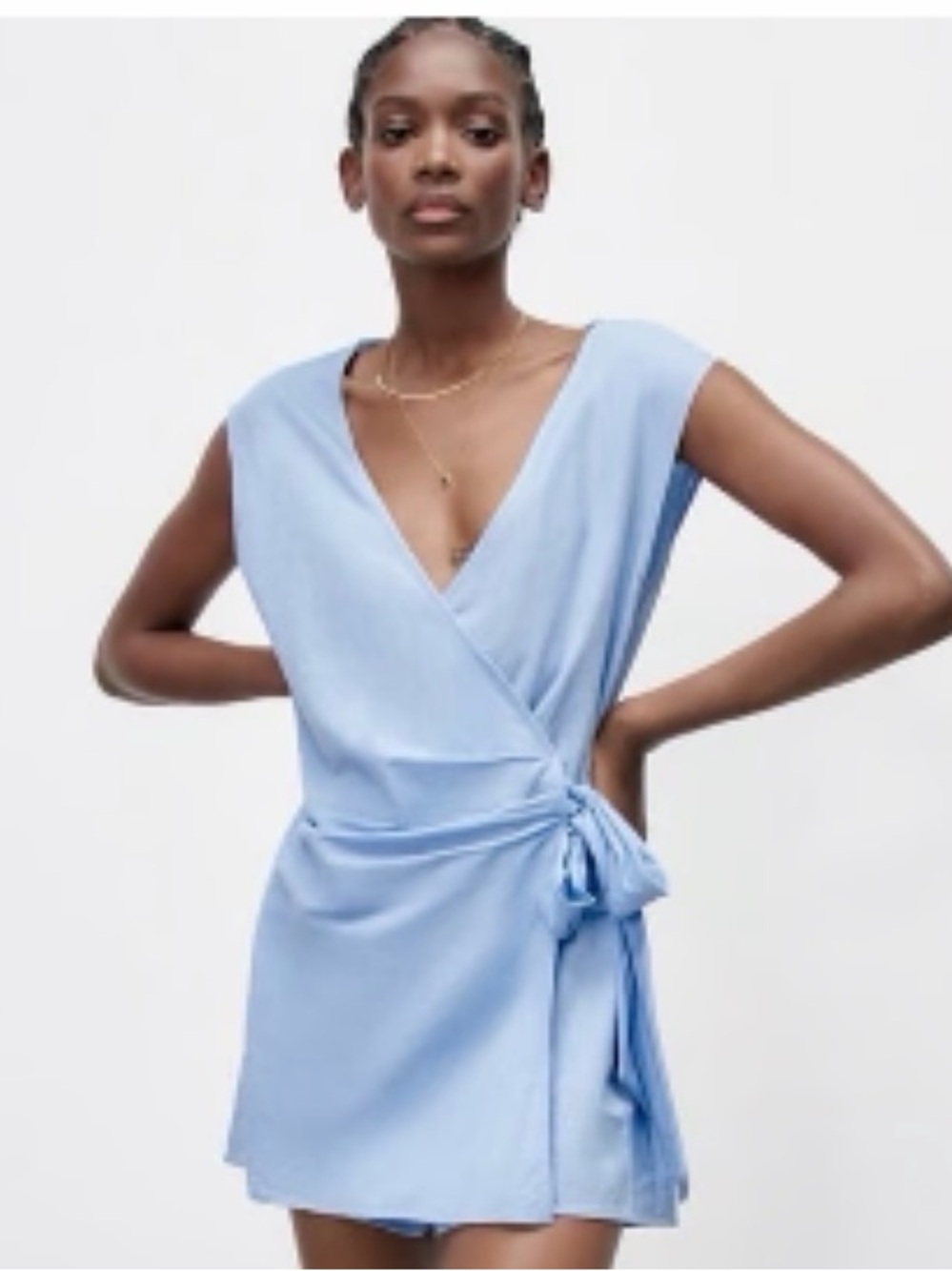 Zara Women’s Wrap Romper Blue size L